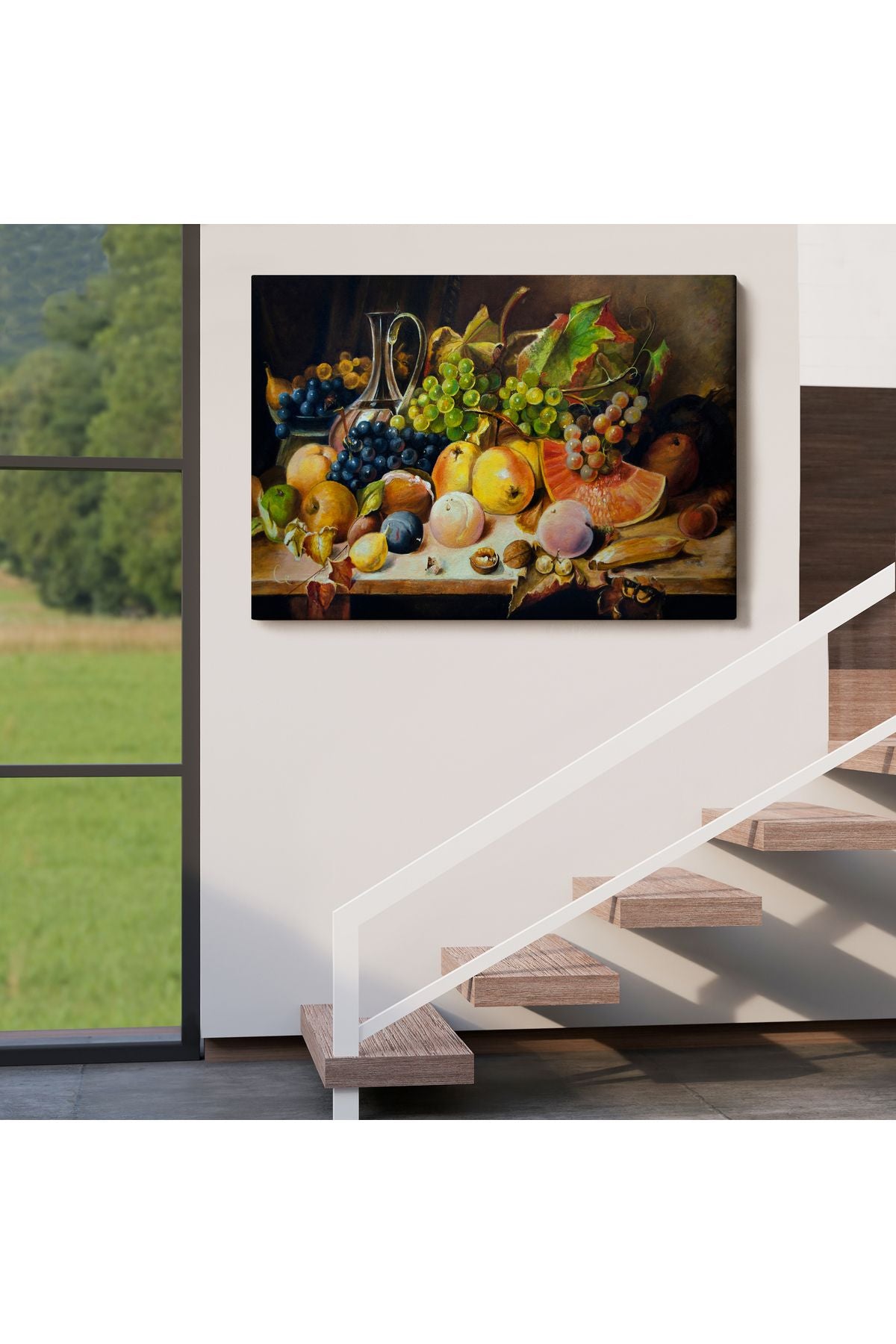 Masa Üstündaki Meyveler Yağlı Boya Görünümlü Tablo-1221
