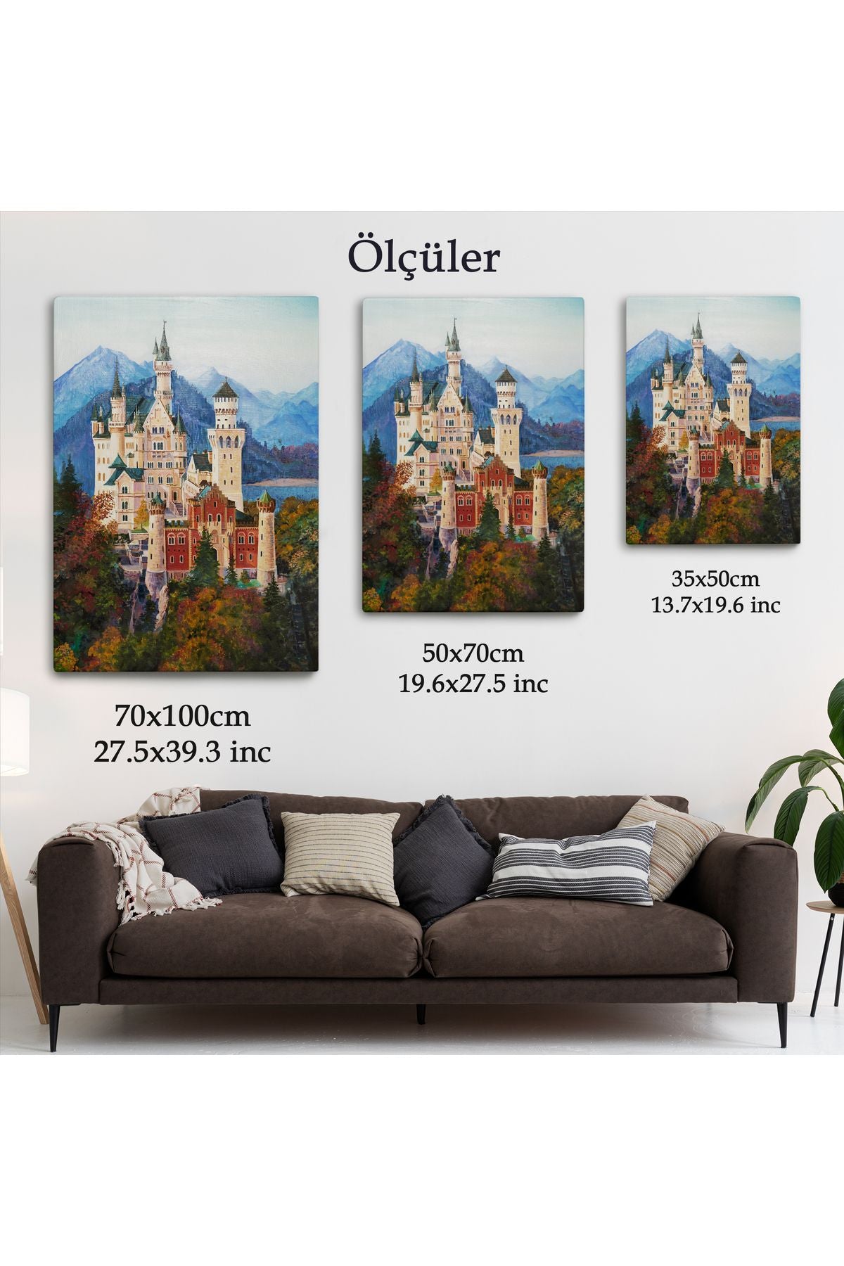 Bavyera Almanya Neuschwanstein Kalesİ Kanvas Tablo-5980
