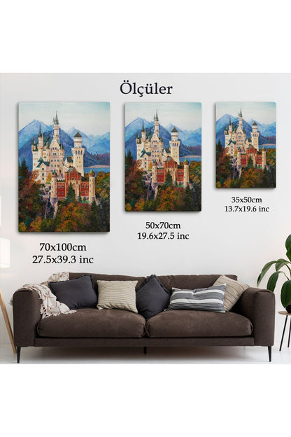 Bavyera Almanya Neuschwanstein Kalesİ Kanvas Tablo-5980