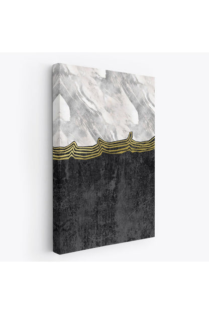 Siyah Beyaz Mermer Desenli Dekoratif Kanvas Tablo-5175