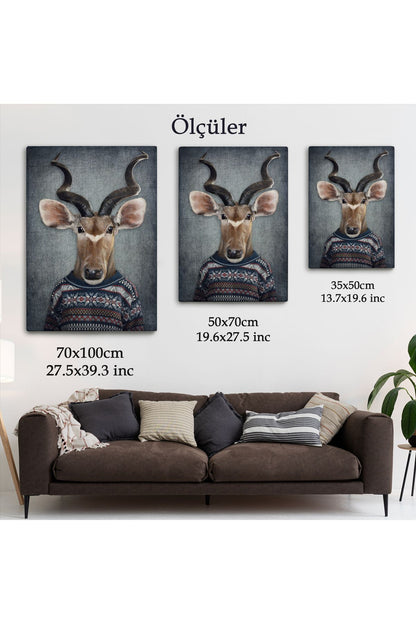 YB HG Antilop Kafalı İnsan Kanvas Tablo-4996