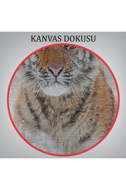 Karda Koşan Yavru Kaplan Dekoratif Kanvas Tablo 1135