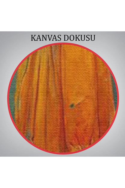 Turuncu Kıyafetli Sürreal Kadın Tablosu-6378