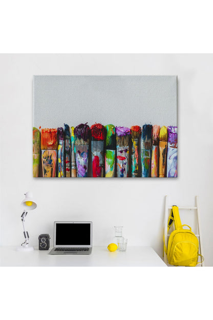 Sanatsal Tuval Üzerinde Renkli Yağlı Boya Sanatçı Fırçaları Tablo-1199