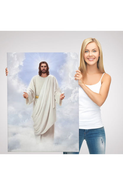 Rab İsa Bulutlarda Göründü, Kilise Hediyesi Hristiyan Kanvas Tablo-5289