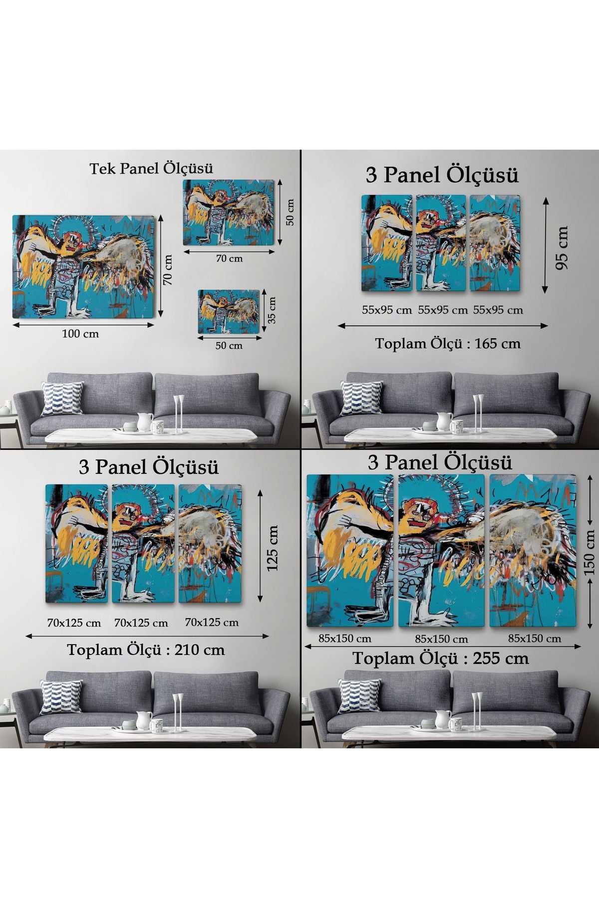 Jean Michel Basquiat'ın Düşmüş Melek Eseri Kanvas Tablo-5000