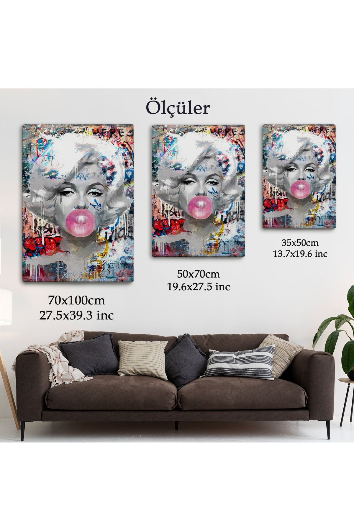 Marilyn Monroe Graffiti Pop Art Duvar Tablosu-6471