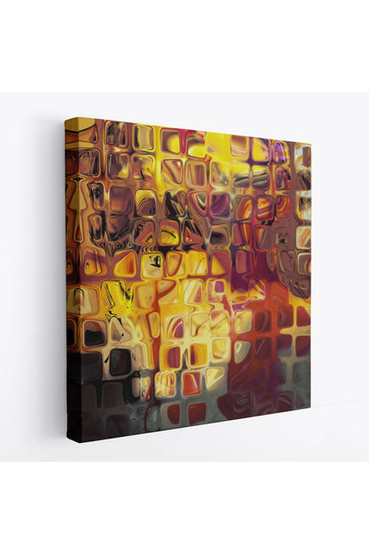 Sarı Buz Cam Kanvas Tablo-5884