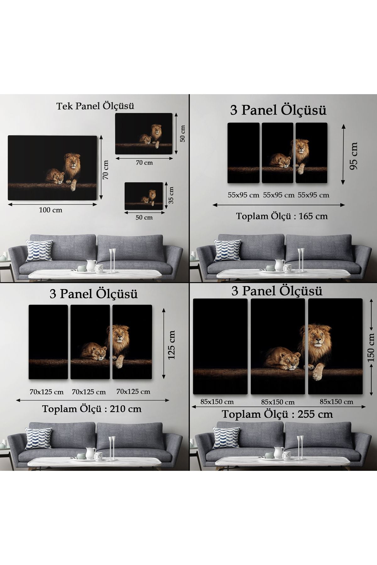 Aslanlar Dekoratif Kanvas Tablo 1151