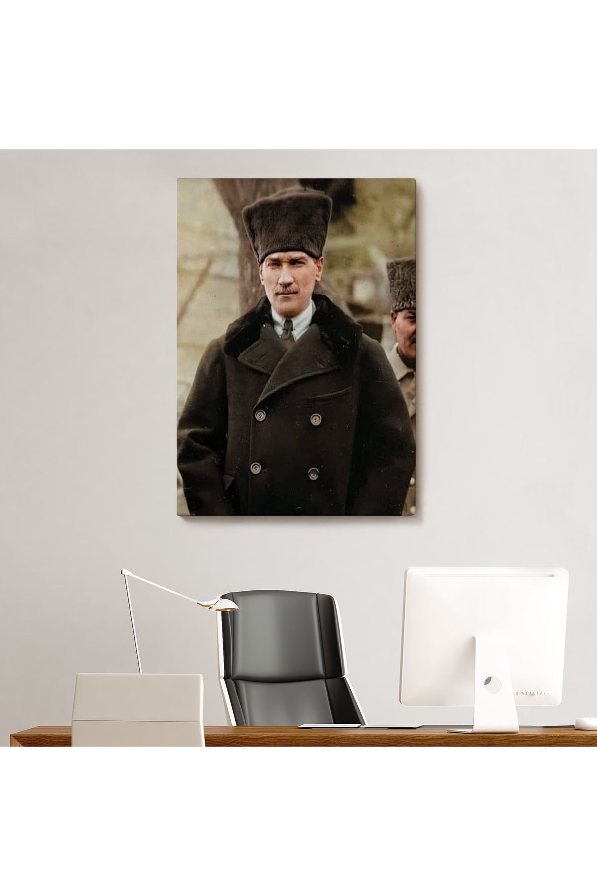 Atatürk Portre Tablosu Mustafa Kemal Atatürk Dikdörtgen Dekoratif Kanvas Tablo-FA-125