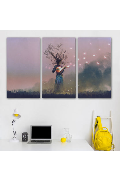 YB Geceyarısı Ud Çalan Kadın Kanvas Tablo-3593