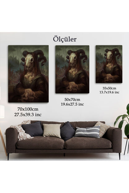 Mona Liza Duruşlu Canavar Duvar Tablosu-6246