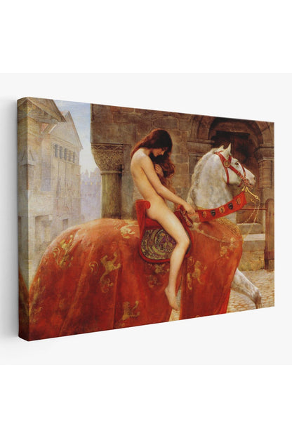 Lady Godiva Tablosu - At Üstünde Çıplak Kadın-6583