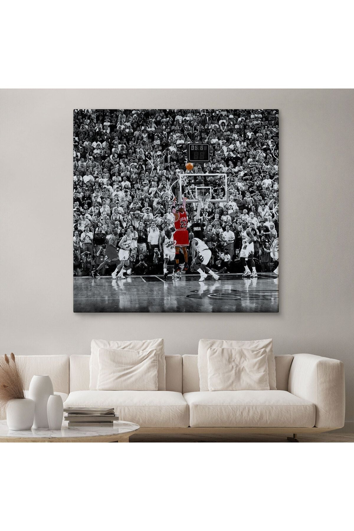 Michael Jordan Üçlük Şutu Kanvas Tablo-5171