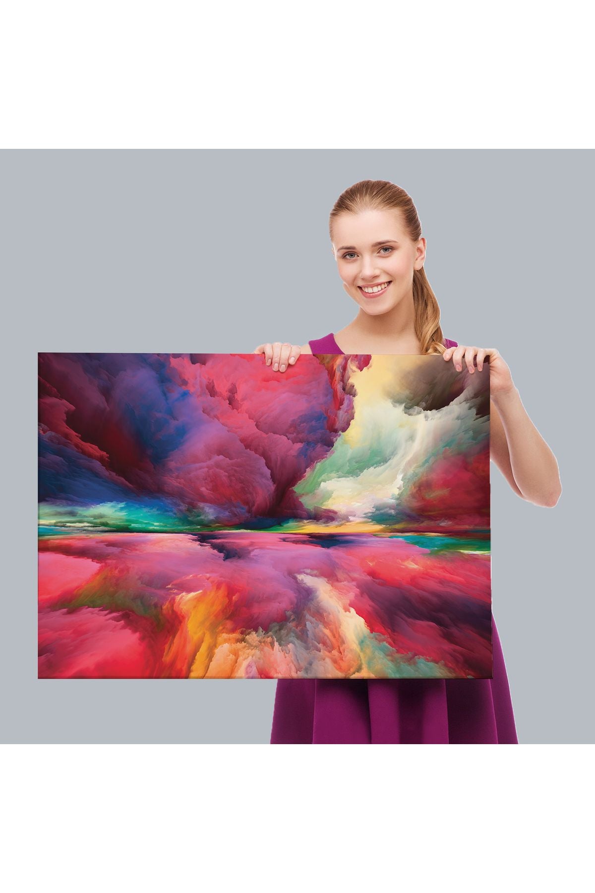 Hayal Gücü Bulutları Dekoratif Kanvas Duvar Tablosu-3721