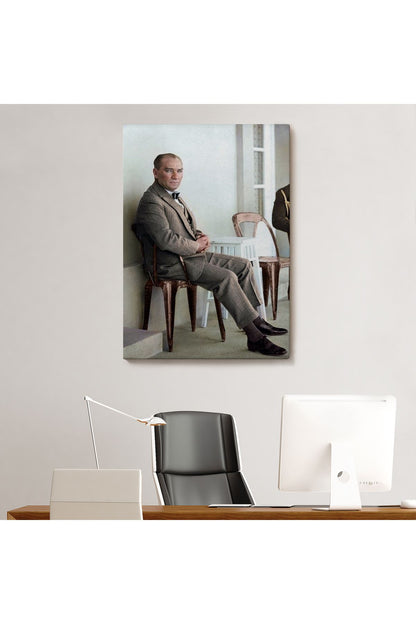 Mustafa Kemal Atatürk'ün Sandalyede Oturan Tablosu -6034