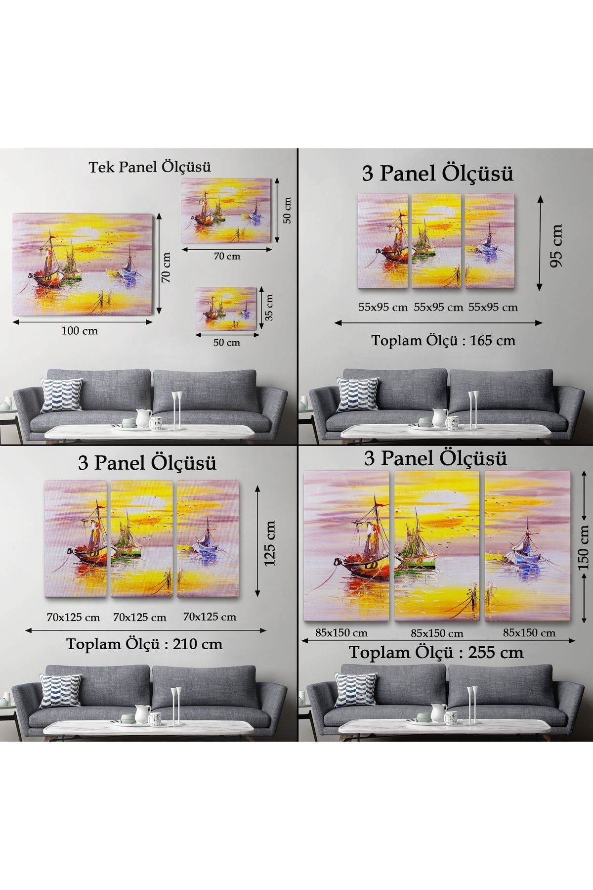 Venedik İtalya Yağlıboya Görünüm Dekoratif Kanvas Duvar Tablosu-3487