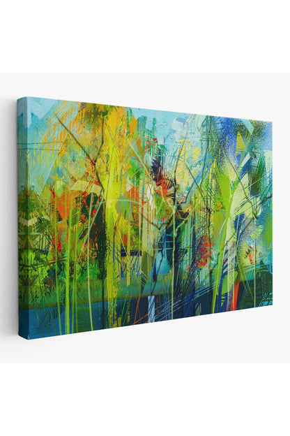 Soyut Yağlıboya Görünüm Dekoratif Kanvas Duvar Tablosu-3553