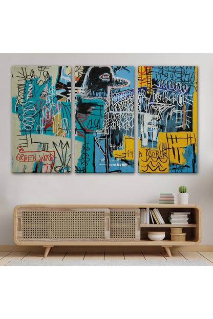 Jean Michel Basquiat Mavi Kuş Kanvas Tablo-5060