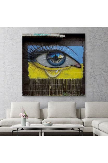 Ukrayna ve Rusya Savaşını Simgeleyen Kanvas Tablo, Ukrayna'nın Gözyaşları Kanvas Tablo-5323