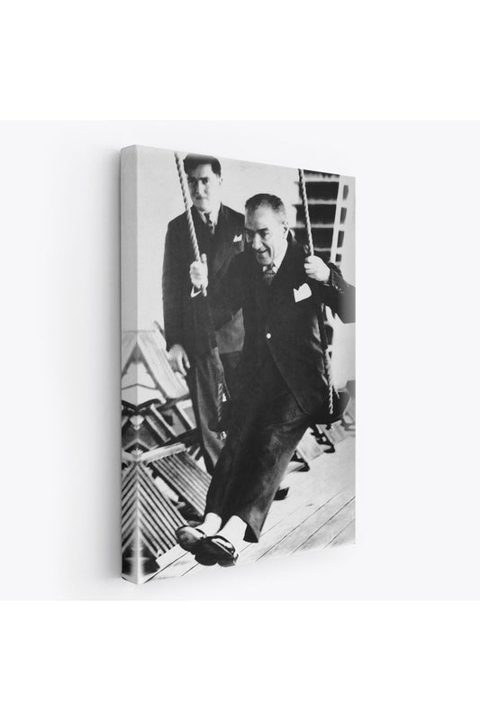 Atatürk Portre Tablosu Mustafa Kemal Atatürk Dikdörtgen Dekoratif Kanvas Tablo-FÜ-146