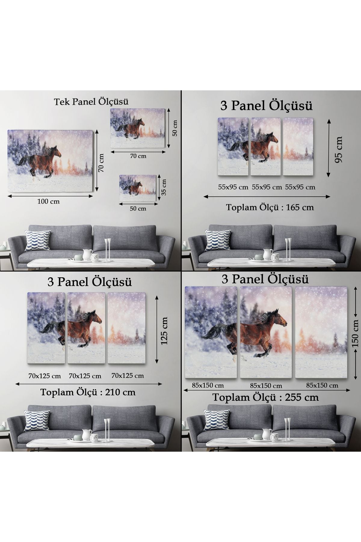 Karda Koşan At Dekoratif Kanvas Tablo 1133