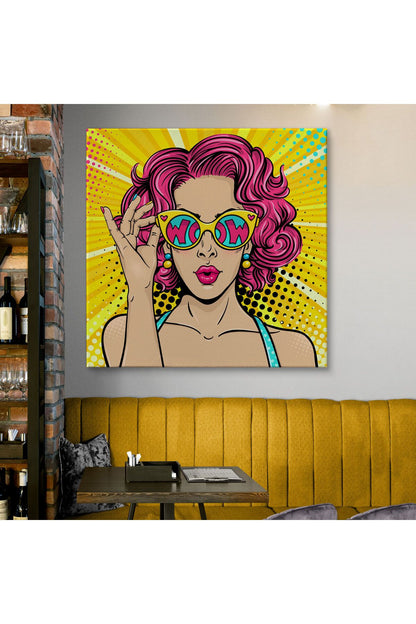 Retro Çizgi Roman Kadını Dekoratif Kanvas Duvar Tablosu-5837