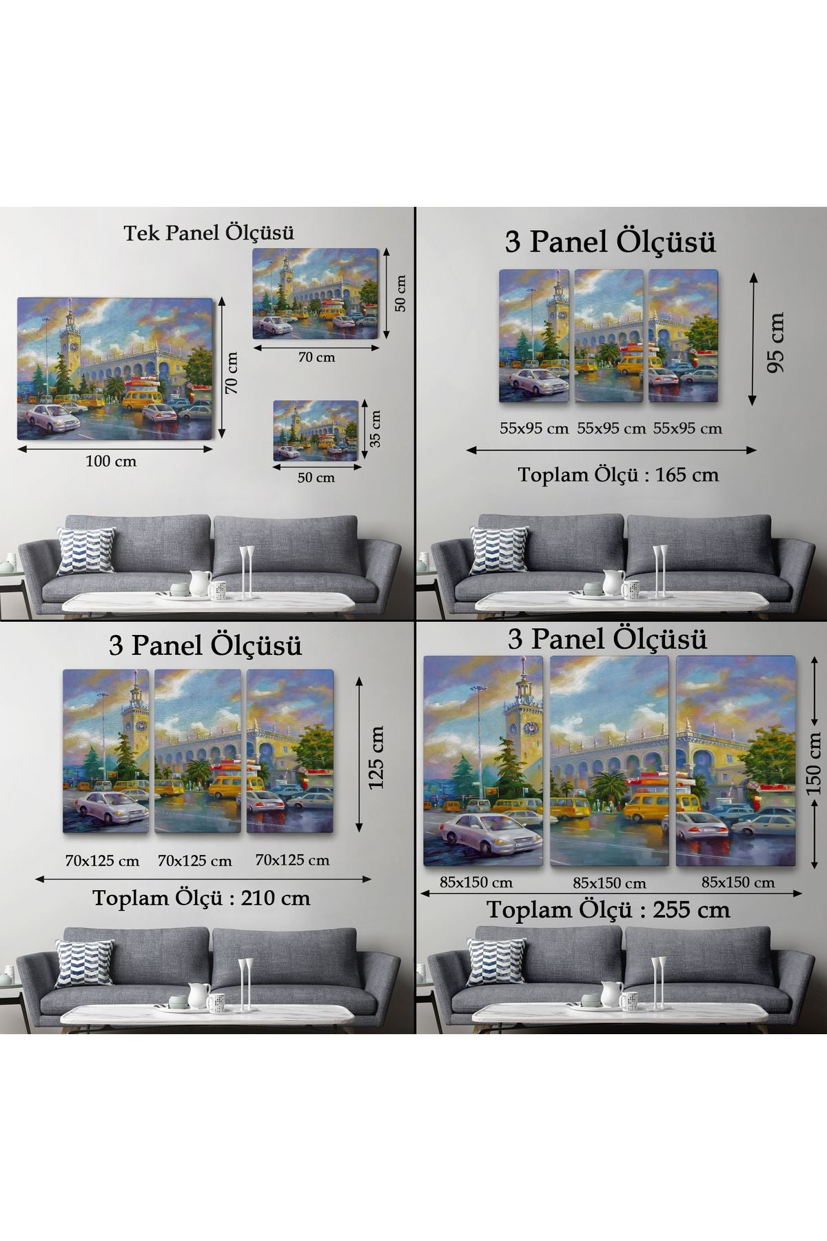 Soçhi Tren İstasyonu Yağlıboya Görünüm Dekoratif Kanvas Duvar Tablosu-3610