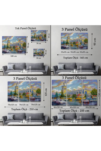 Soçhi Tren İstasyonu Yağlıboya Görünüm Dekoratif Kanvas Duvar Tablosu-3610