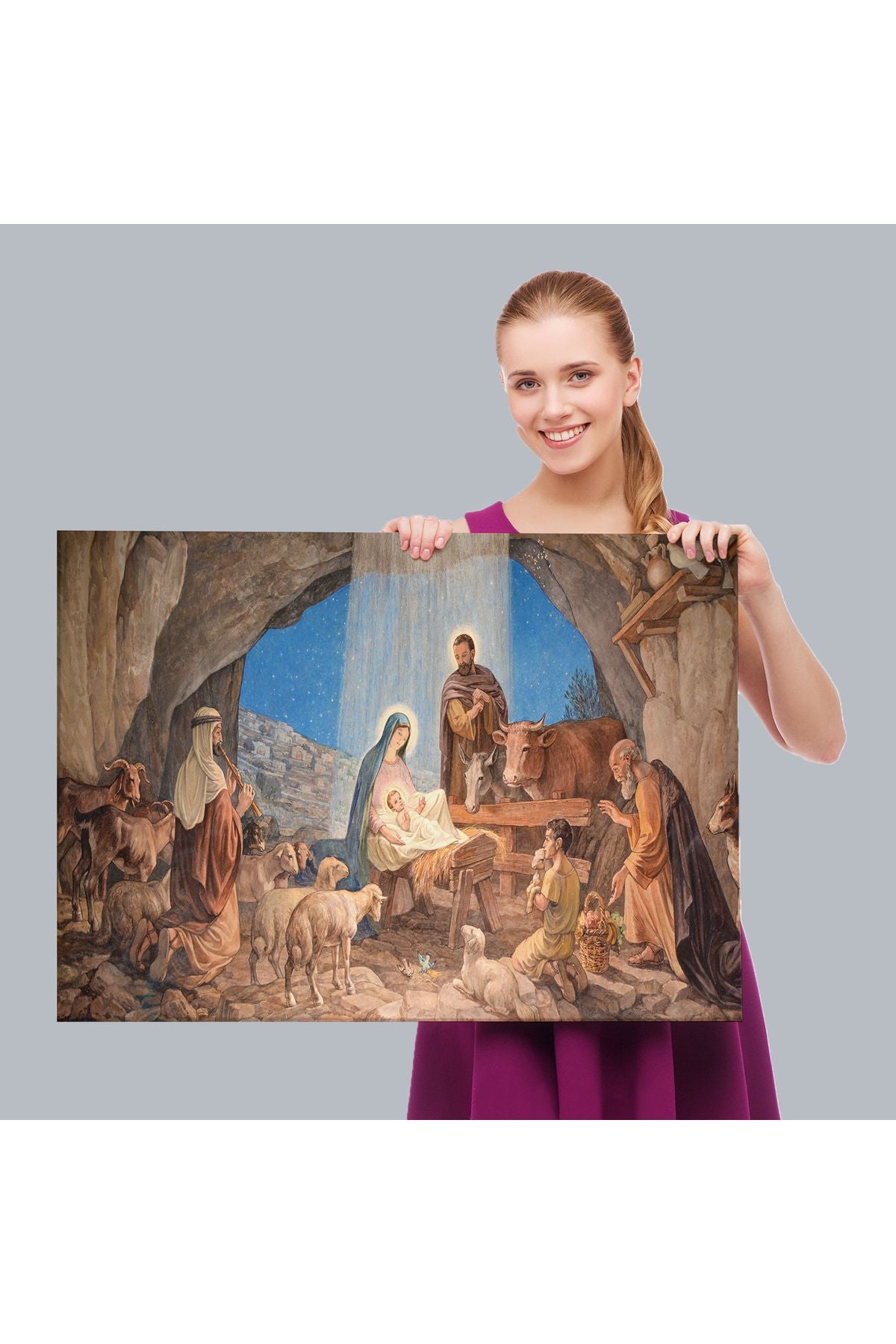 YB İsanın Doğumu ve Meryem Kanvas Tablo-5185