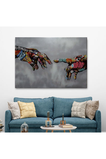 Tanrının Eli Tablo, Hıristiyanlara Hediye, İncil Severler, Banksy Graffiti Sanatı-5415