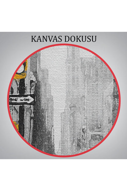 New York Sokakları Ve Sarı Taksi Yağlıboya Görünüm Kanvas Tablo-3552