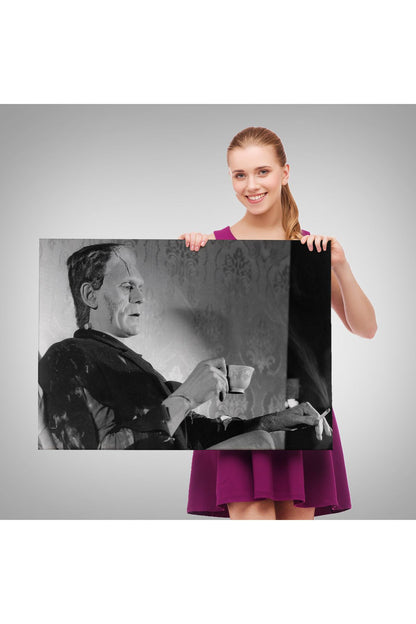 arg001 seri Frankenstein Remastered Tea and Cigarettes Korku Filmi Tablo, Boris Karloff Tablo-5369