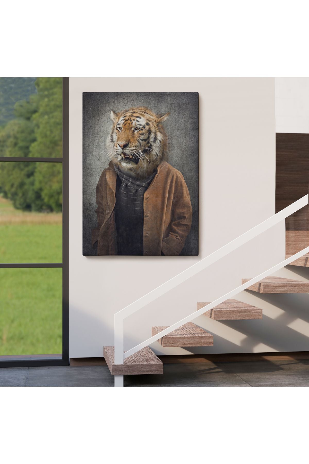 DB Kaplan Kafalı İnsan Kanvas Tablo-4999