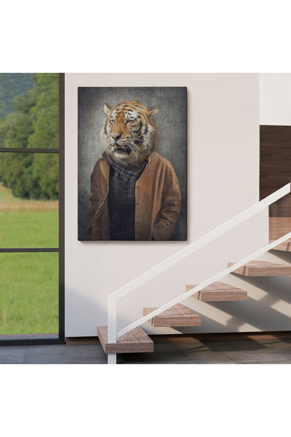 DB Kaplan Kafalı İnsan Kanvas Tablo-4999