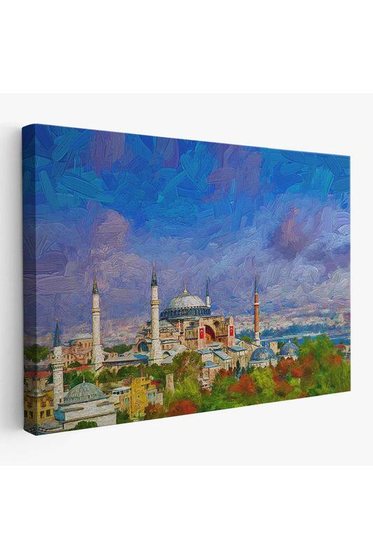 Ayasofya Camii Yağlıboya Görünüm Kanvas Duvar Tablosu-3690