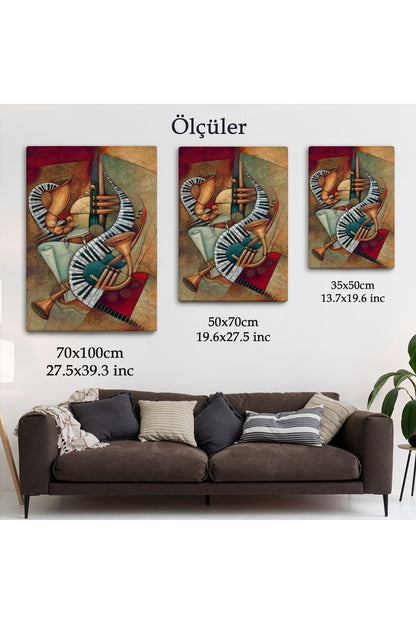 Müzik Aletleri Sürreal Tablosu-6487