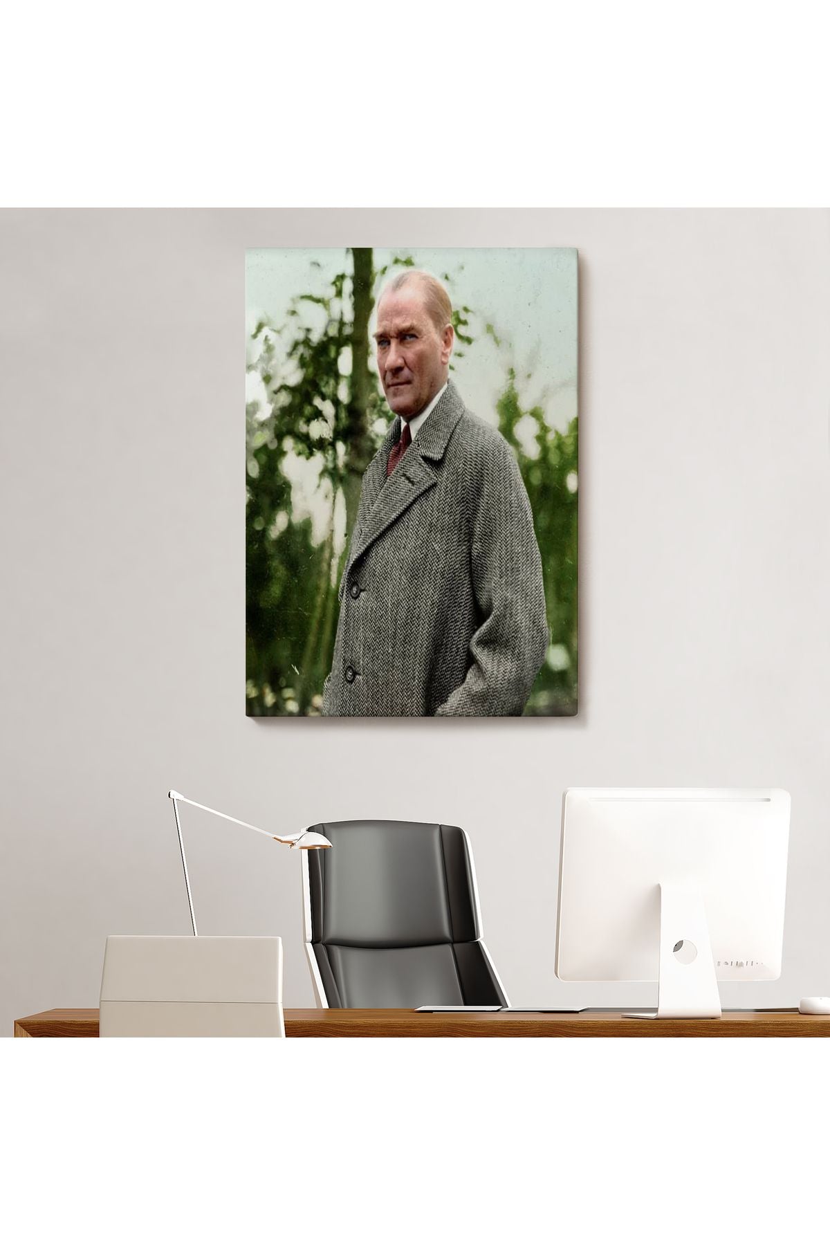 Mustafa Kemal Atatürk Paltolu Fotoğrafı Duvar Tablosu-6199