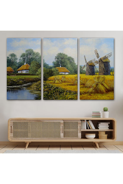 Ukrayna Köy Evi Dekoratif Kanvas Duvar Tablosu-3675