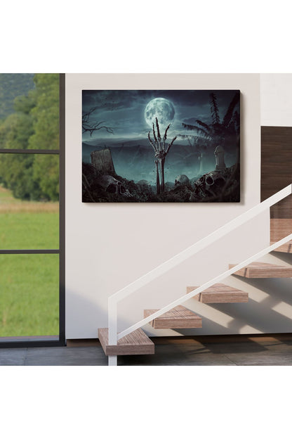 Mezardan Çıkan El, Mezarlıkta Dirilmiş El Dekoratif Duvar Tablosu-5205