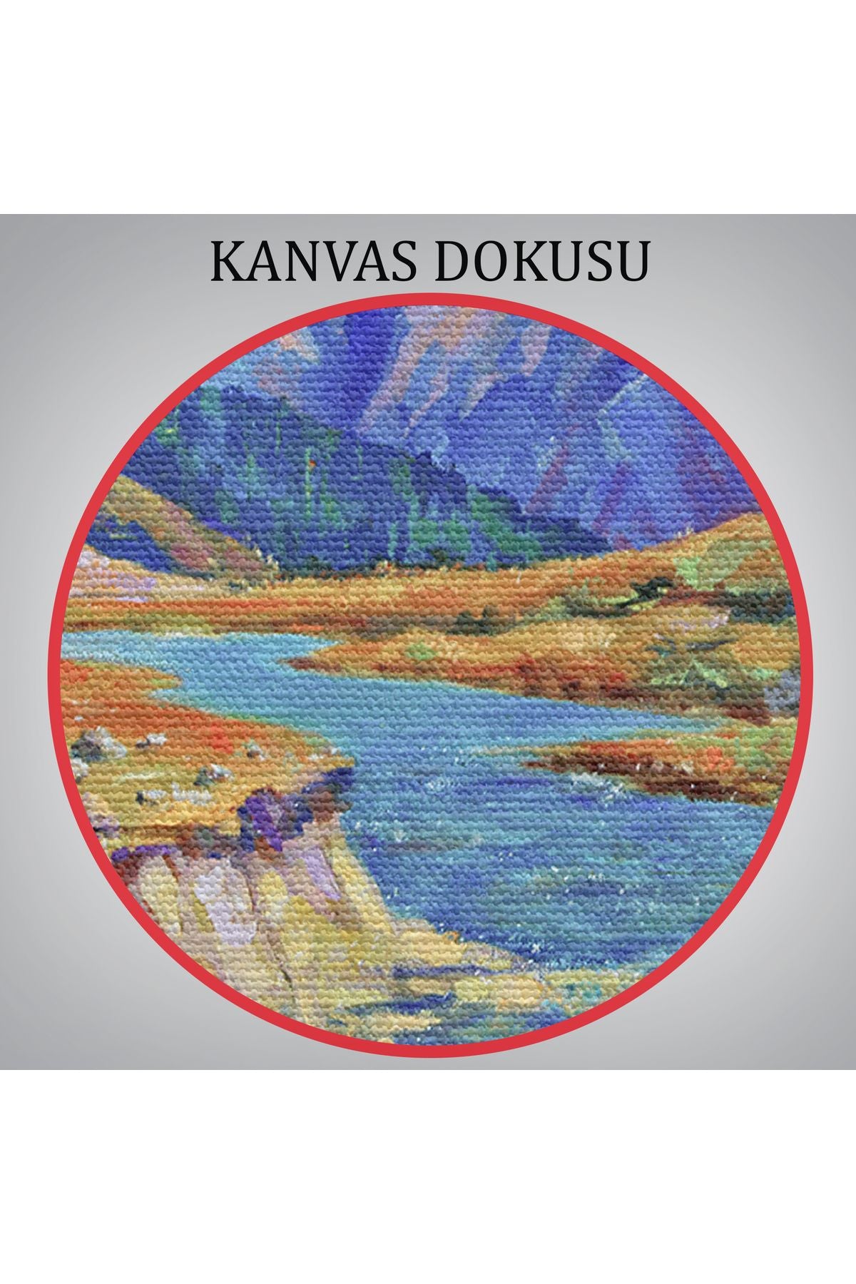 Kafkas Dağları Manzaralı Yağlıboya Görünüm Dekoratif Tablo-3611