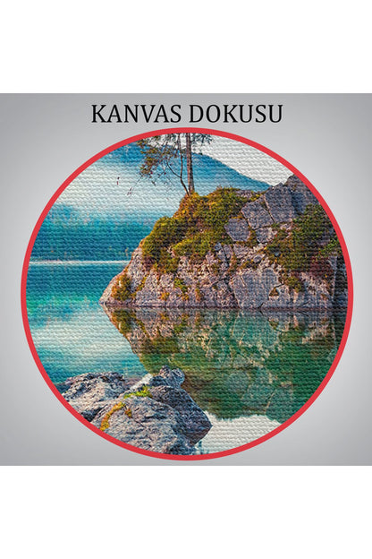 Özel Tasarım, Dekortif BaskıHintersee Gölü Almanya Dekoratif Kanvas Duvar Tablosu-3563