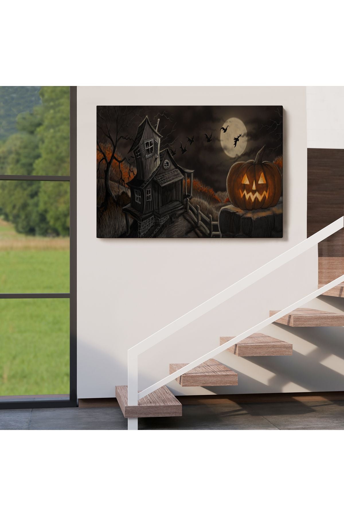 Perili Ev Cadılar Bayramı Dekoratif Duvar Tablosu-5196