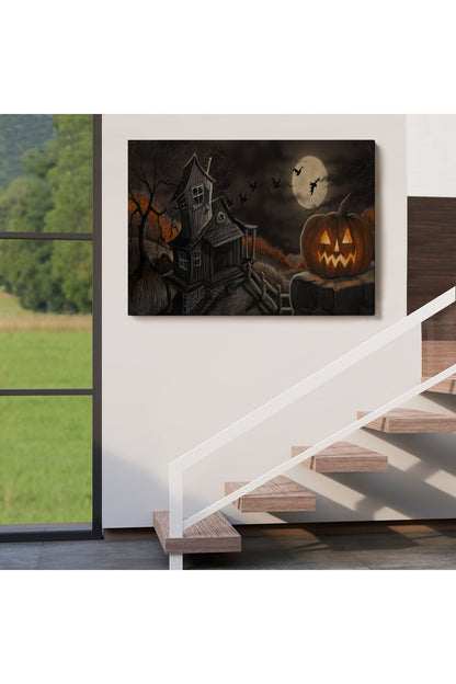 Perili Ev Cadılar Bayramı Dekoratif Duvar Tablosu-5196