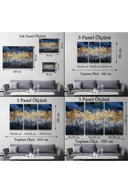 Geceyarısı Orman Manzarazı Yağlıboya Görünüm Dekoratif Tablo-3722