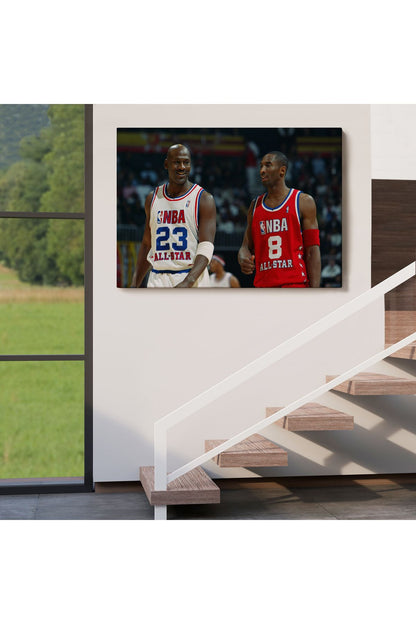 Michael Jordan ve Kobe Bryant Kanvas Tablo-5153