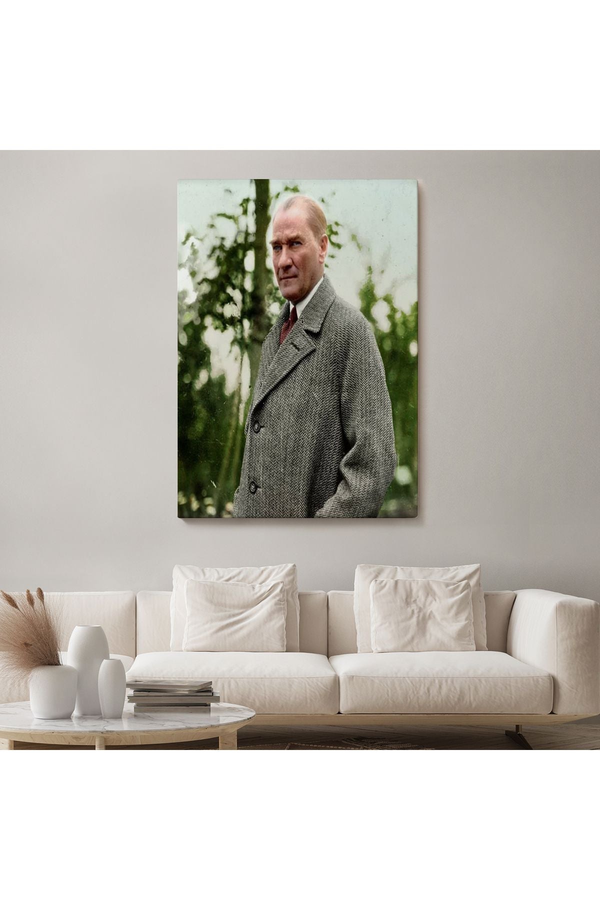Mustafa Kemal Atatürk Paltolu Fotoğrafı Duvar Tablosu-6199
