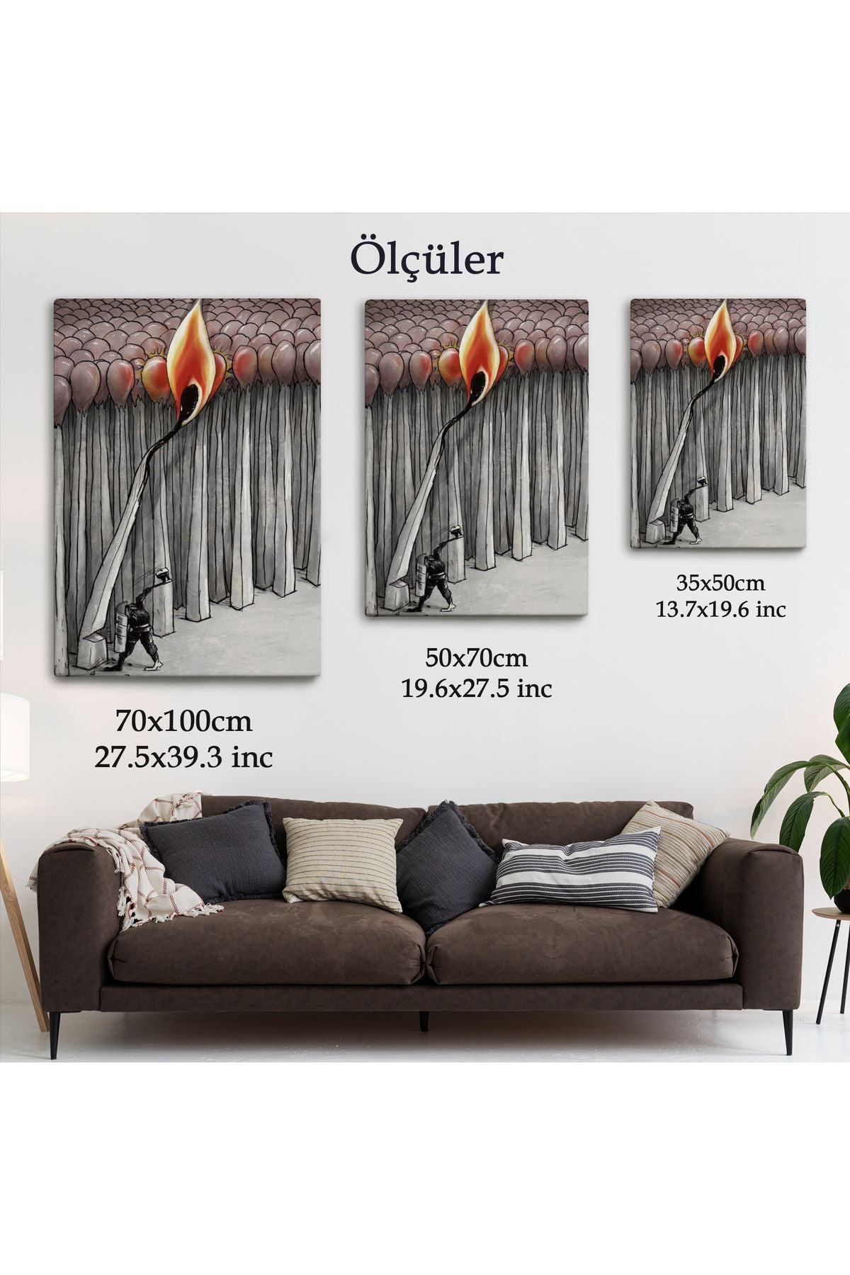 Bütün Uyuyanları Uyandırmaya Bir Uyanık Yeter Sürreal Duvar Tablosu-6070