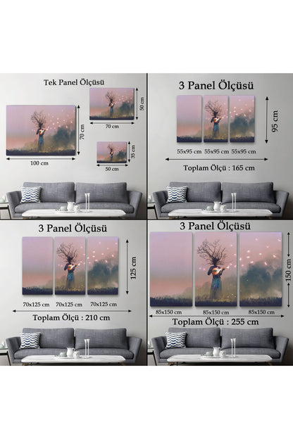 YB Geceyarısı Ud Çalan Kadın Kanvas Tablo-3593