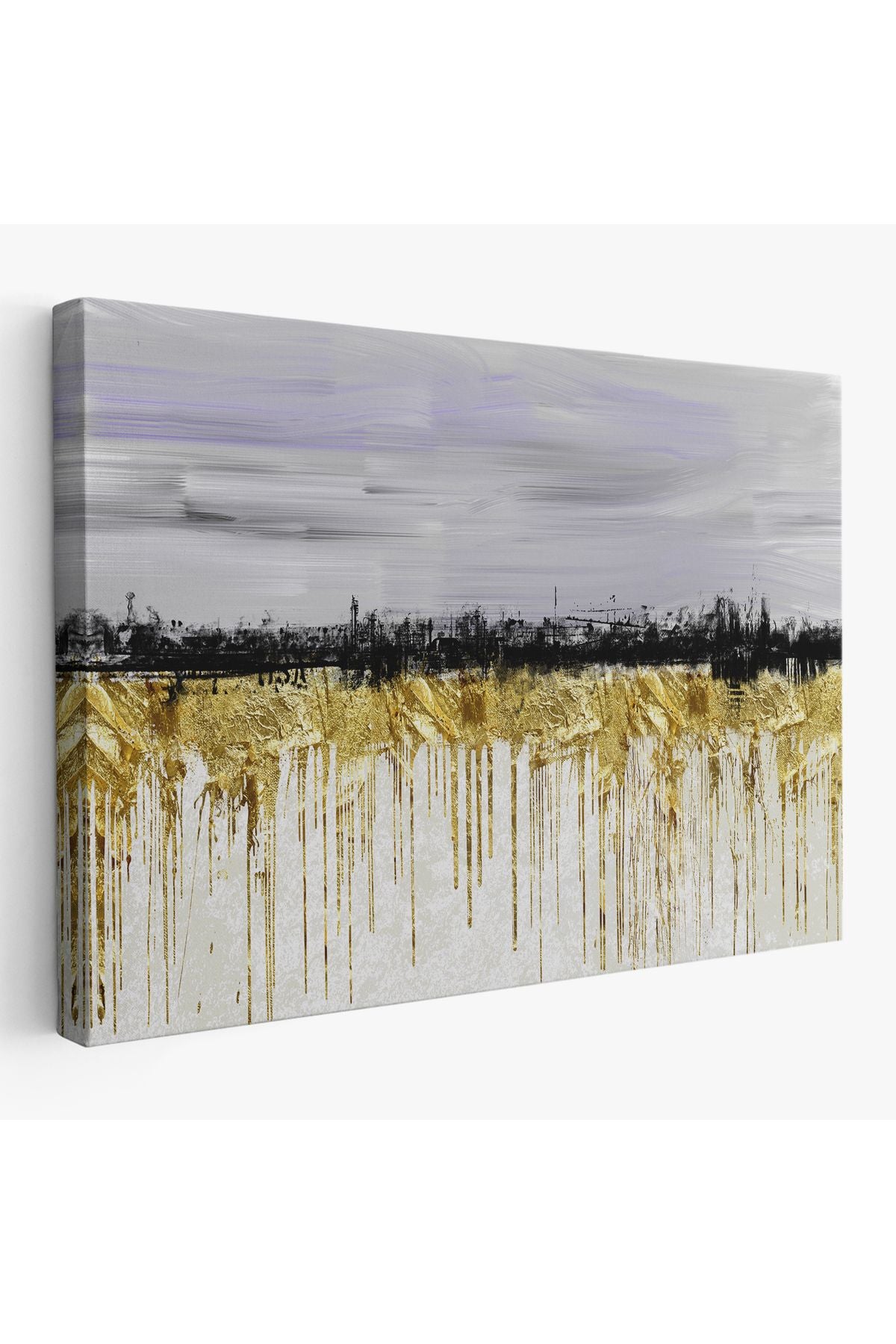 Gold Siyah ve Mavinin Müthiş Uyumu Modern Kanvas Tablo-5051